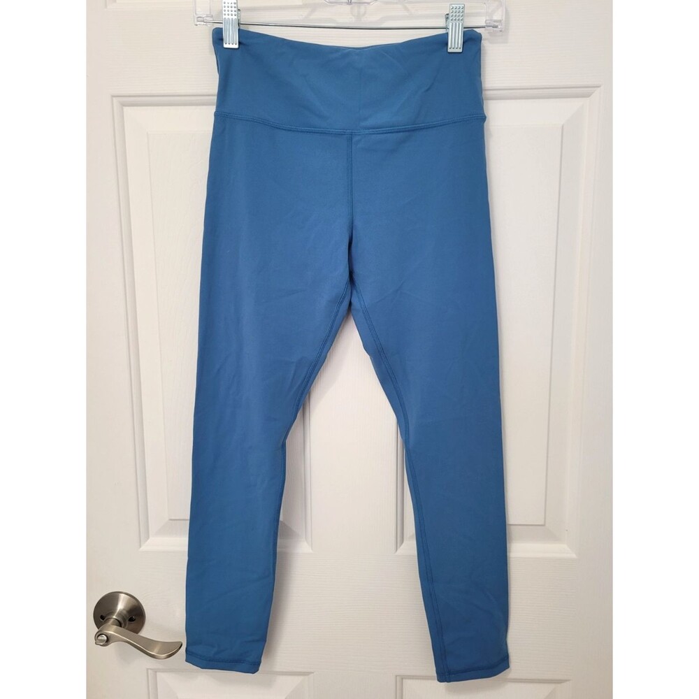 Zyia Active Womens Leggings Size 4 Ocean Blue High Waist Gym Workout Compression